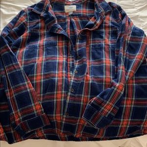Old Navy blue button down flannel shirt